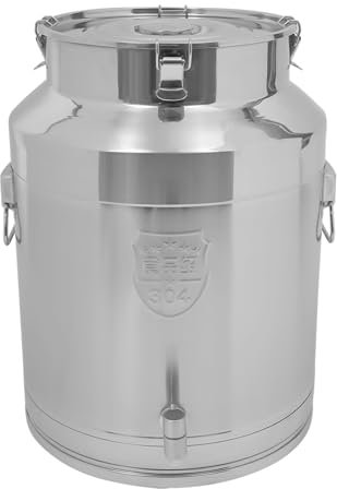 Milchkanne,5/64L Milchkanne Edelstahl mit Deckel,Transportbehälter Milchkrug,Transport Thermobehälter,Bauernhof Milchkännchen mit Tragegriffen,Flüssigkeiten wie Wasser, Honig (64L)