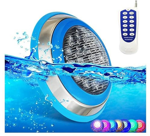 Décorer un étang Lampes LED submersibles Projecteur LED de piscine à changement de couleur RVB avec télécommande, lumières sous-marines 12 V/24 V for piscines, projecteur mural monté en surface(24v,24