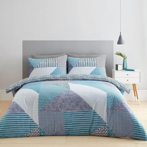 Bettdecke 200x220 Ohne Bezug Nutzbar, Abstrakter Liniendruck Bettdecken Waschbar Ganzjahresdecke Kunst 4 Jahreszeiten Steppdecke, Bettzeug Microfaser mit 2 Kissenbezug für Sommer Winter Doppelbett
