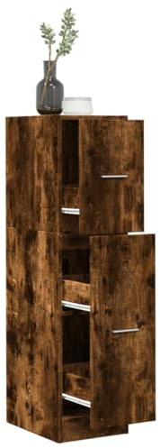 Gecheer Armadietto da Farmacia Rovere Fumo 30x41x118 cm in Truciolato,Armadietto,Cassettiera,Mobiletto,Armadietto Medicinali,Armadietto Pronto Soccorso,P855164