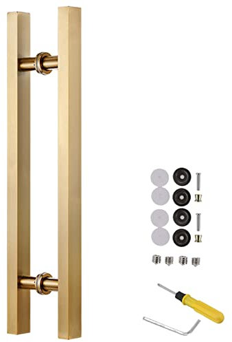 GLJTUO Push-Pull-Türgriff Doppelseitig - Mit Zubehör, Schiebetorgriff Für Scheunen-/Büro-/Glas-/Haustür, Rostfreier Griff-Zug-Satz, 50 60 80 120 cm Lang,Gold-120cm/47 1/4