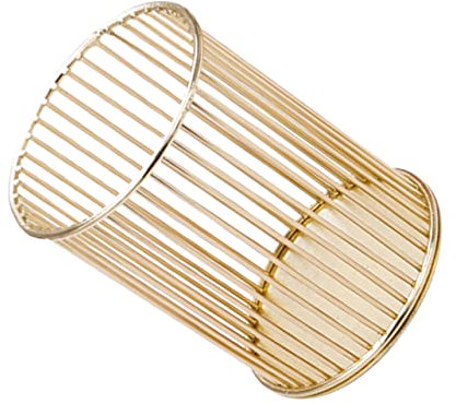 KAILIKETIY Goldener Stifthalter Aus Eisen Runder Stiftebecher Mit Großem Fassungsvermögen Robuster Kosmetik Und Make up Pinselhalter Für Schreibtisch Und Büro