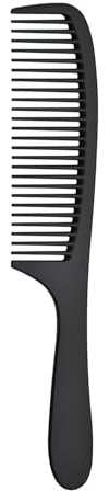 Hair Comb–Men Hair Wide Tooth Rake Comb Barber Styling Combs Carbon Fibre Anti-static Hairdressing Detangling Handgrip Combs,Black