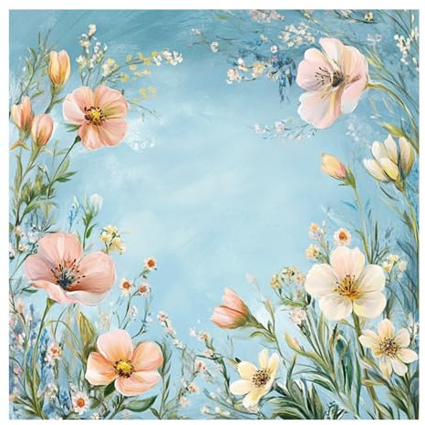 51buyoutgo Kreuzstich Set Vorgedruckt, Blumen Stickbilder zum Sticken Set Erwachsene mit 11CT Stickvorlagen, Stickset für Anfänger, 30x30 CM Cross Stitch Embroidery Kit Geschenke für DIY Home Deko