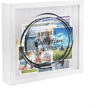 Elegante caja de recuerdos de madera para viajes, solución de almacenamiento de 8 pulgadas con ranuras para fotos y billetes