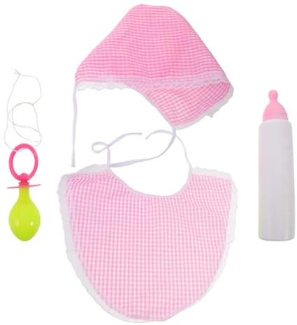 VICASKY Ensemble Déguisement Bébé Drôle Adulte Comprenant Bavoir Géant Rose, Bonnet Surdimensionné et Tétine Géante, Accessoires Cosplay et Fête pour Carnaval, Soirées à Thème