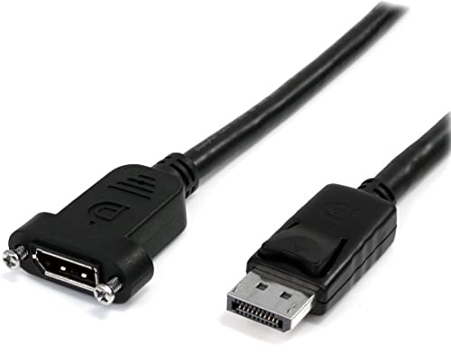 StarTech 1m DisplayPort Kabel für Panelmontage, Stecker/Buchse, Weiß | 4K x 2K DP 1.2 Verlängerungskabel, Einrastender Stecker, HBR2, 60Hz