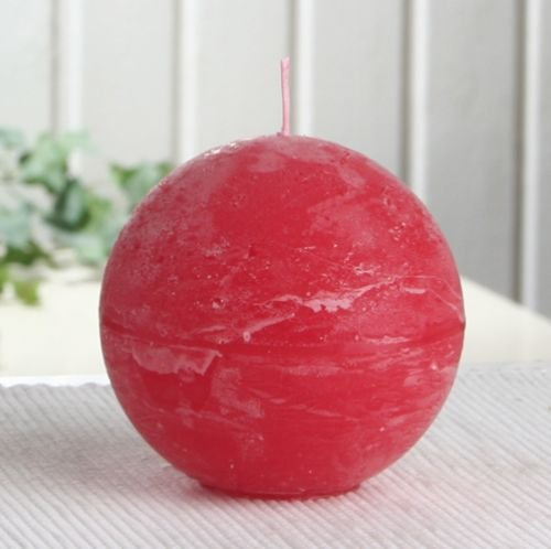 Rustik-Kugelkerze, 8 cm Ø, rot