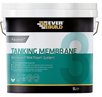 Everbuild Aquaseal Waterproof Tanking Membrane – Flexible – Waterproof – Easy To Apply – Internal And External – Blue – 5 Litre