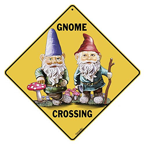 CROSSWALKS Gnome Crossing 12 X 12 Aluminum Sign (X341)