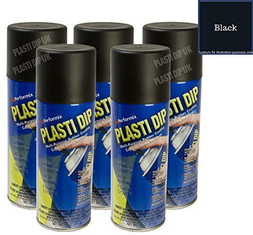 5 X Plastidip Plastic / Rubber Paint - 400ml - Spray - Black