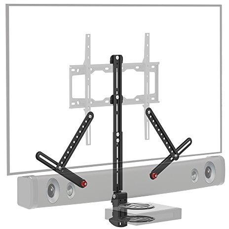 Barkan Support pour Barre de Son Universel & étagère média, pour Montage au-Dessus ou au-Dessous du TV, pour 13-80 Pouces TV, Comprend Un kit de matériel, Poids Max. 6.5Kg