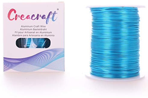 Creacraft Aluminium Schmuckdraht - Basteln, Modellieren, Floristik (150m, Blau, 1 mm)