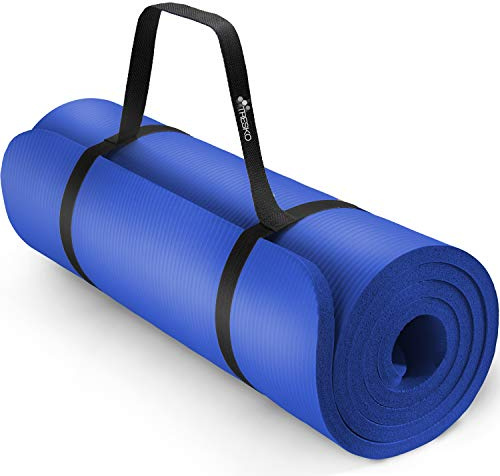 TRESKO® Yogamatte Rutschfest & Gepolstert mit Tragegurt 185x60 & 190x100 cm | Gymnastikmatte Phthalatfreie | Hautfreundliche Pilatesmatte 0,8-1,5cm hoch | Dicke Fitnessmatte Gym Yoga Matte Indoor/Outdoor