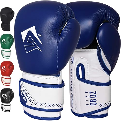 AQF Boxning Handskar För Träning Och MMA Muay Thai Boxningssäck Sparring MMA-Handskar För Kickboxning Fighting & Boxningssäck Med Extra Lager Av Stoppning (14oz, Bla)