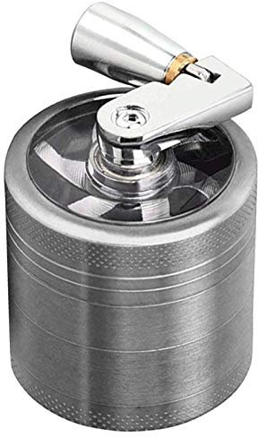Queen.Y Molinillo de Hierbas de 4 Capas Molinillo Triturador de Hierbas de Aleación de Zinc con Mango de Molino para Herramienta de Molienda de Especias de Cocina Negro