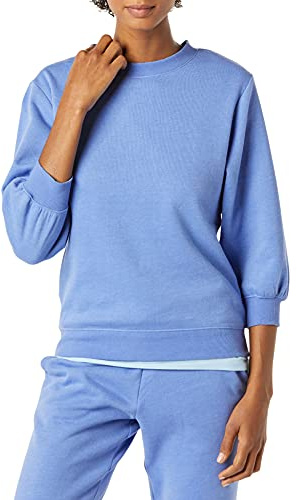 Amazon Essentials dam fransk frotté fleece ärm detalj rund hals tröja, blå, XX-Large