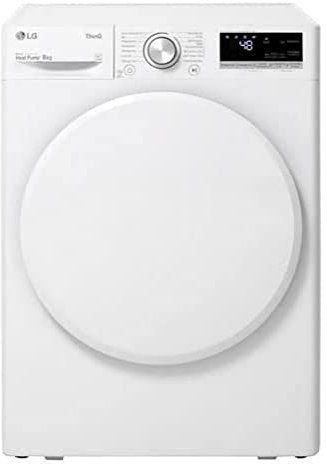 LG Electronics V3RT8N Secadora con tecnología de bomba de calor Dual Inverter | Condensador Autolimpiante | Capacidad de 8 kg | Función Wi-Fi, Blanco