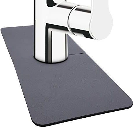SAVITA 2 Pièces 38x14 cm Tapis Absorbants Robinet, Enveloppants Diatomite Tapis Absorbant de Cuisine D'évier, Attrape-Éclaboussures Robinet Coussin de Séchage de Robinet pour Robinets Salle Bain Cuisi