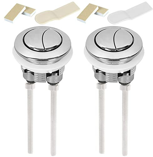 ZOCONE 2 Piezas Pulsador Cisterna Universal, 38mm, Botón de Inodoro Botón Reemplazo de Doble Descarga Botón del Tanque del Inodoro Botones Cisterna con Levantador de Tapa de Inodoro, Piezas de Inodoro