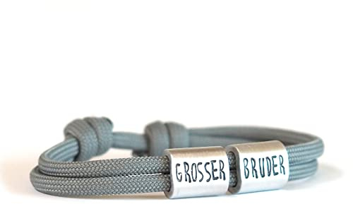 Geschwister Surferarmband Grosser Bruder personalisiert mit Gravur handgestempelt, Geschenk, Geburt, kleiner Bruder
