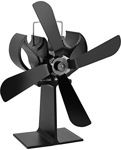 MIHTRA Ventilador de Estufa 4 Palas, Ventilador Estufa Leña 4 Palas, Ventilador Chimenea,Ventilador de Estufa para Estufas de Pellets/Gas/Estufas de Leña, Ventilador Calor, Utensilios Chimenea