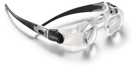 Eschenbach Optik maxDETAIL Lupenbrille für anspruchsvolle Detailarbeit mit 2X-Vergrößerung und Dioptrienausgleich bis zu ±3 dpt - Made in Germany