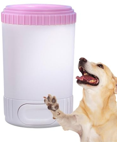 Pulitore piedi per cani, bicchiere per zampe per cani, bicchiere per pulire i piedi per cani – Bicchiere automatico per animali domestici, spazzola per la pulizia dei piedi in silicone per la cura del