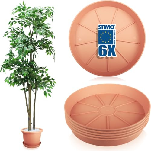 Stimo 6X Untersetzer für Blumentöpfe Kunststoff Ø 30 cm Terracotta Blumentopfuntersetzer (Terrakotta)