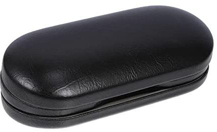 FOMIYES Creative Double-Sided Glasses Case with Holder and Storage Box, Handmade Optical Sunglasses Holder for Men and Women, Portable Travel Eye Case in Fashion Black
