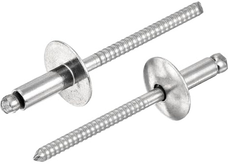 sourcing map 100Pcs 5/32x3/8 304 Stainless Steel Large Flange Round Head Rivets, Large Cap Open End Blind Rivets for Construction, Automotive Manufacturing, Aerospace, Shipbuilding (Silver)
