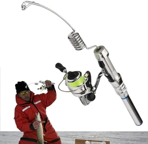 Combinación de carretes y cañas de Pescar en Hielo, Juego de caña de Pescar y carretes Premium con Alta sensibilidad | Rendimiento Fuerte, Compacto y Uniforme, Aventuras de en