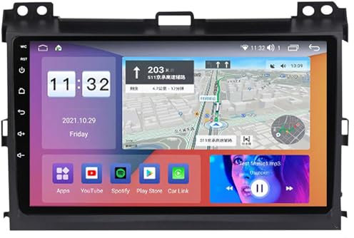 Generico Android 12.0 Touch Screen Autoradio 2 DIN per P-Rado 2004-2009 Navigazione GPS Satellitare 9'' Touchscreen unità Principale Lettore Multimediale Ricevitore FM BT con 4G 5G WiFi SWC DSP Carpl