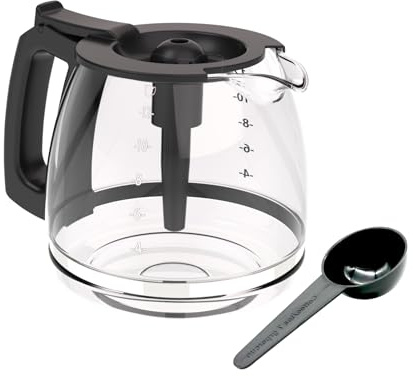 ALLCUP 12-Cup Universal Glass Coffee Pot Replacement Carafe | Adjustable glass coffee pot compatible with Mr Coffee B&D Hamilton Beach Bella Cuisinart 12-cup coffee makers