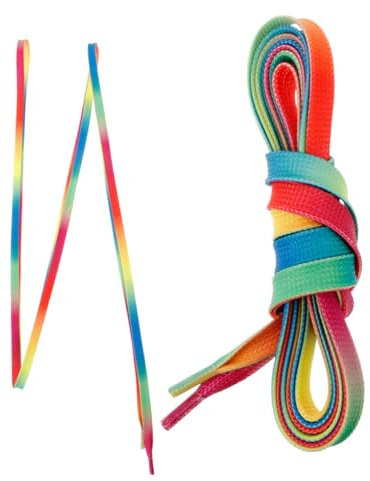 Toyvian 2 Stück Skate-schnürsenkel Wohnung Skate Schnürsenkel Farbige Schnürsenkel Hockey Schnürsenkel Regenbogen Gefärbt Schlittschuhe Eishockey Flache Schnürsenkel Schuhspitze Wachs
