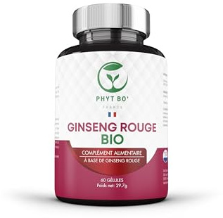Phyt Bo’ Ginseng Rouge Bio Panax – 90 Gélules Végétales – Qualité Premium – Pur et Naturel - Certifié Bio – Sans Additifs ni Conservateurs