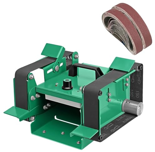 Amoladora de banco de doble cabezal, lijadora de banda eléctrica de 1950 W con 20 bandas de lija, velocidad ajustable de 800 a 12000 rpm, pulido multiángulo, herramienta de pulido y esmerilado