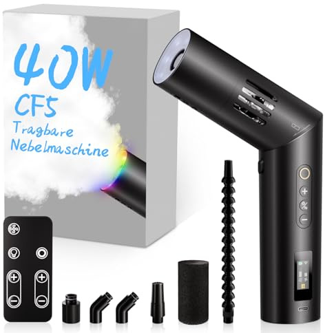COLBOR Portable Fog Machine 40W with Remote Control, CF5 Mini Handheld Smoke Machine for Photography, Small Fogger Haze Maker for Indoor Outdoor Halloween Party Cosplay, Rechargeable Fog Machine