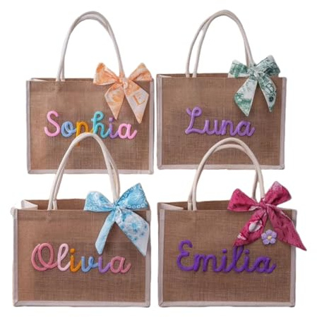 BBGDP Bolsa De Mano De Yute Con Nombre Tejido Personalizado, Bolsas De Viaje De Playa Con Letras Personalizadas, Regalo De San Valentín, Adecuado For Despedidas De Soltero Y Damas De Honor