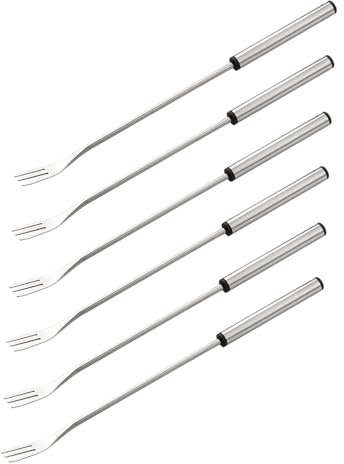 Tnfeeon Fondue-Gabeln aus Edelstahl, Leicht, Tragbar, Bequemer Griff für Braten, Fleisch, Schokolade, Dessert, Käse, Marshmallows, Fondue-Gabeln, 9,37 Zoll (6 Pack)