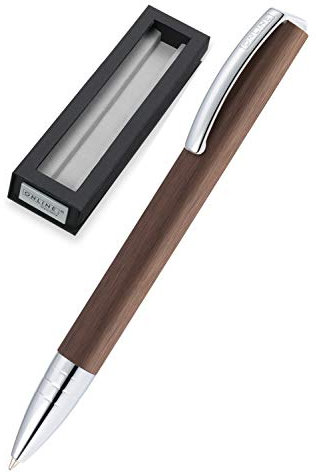 ONLINE Kugelschreiber Vision Braun I Drehkugelschreiber mit Standard Großraummine in Strichstärke medium, Schreibfarbe Schwarz I Eleganter Kulli aus Aluminium in Geschenkbox