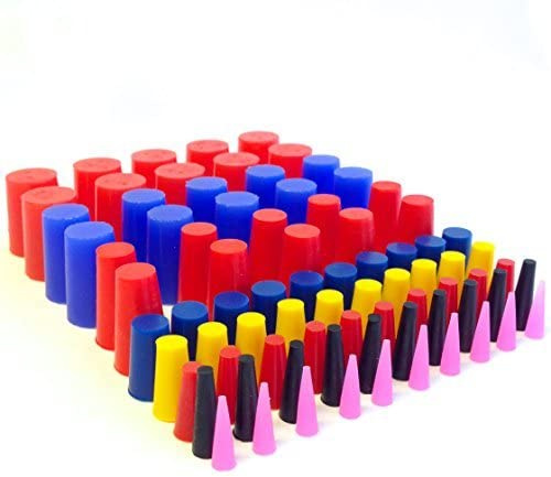 80 Pc 1/16 to 3/4 High Temp Silicone Rubber Tapered Plug Kit - Powder Coating Custom Painting Supplies