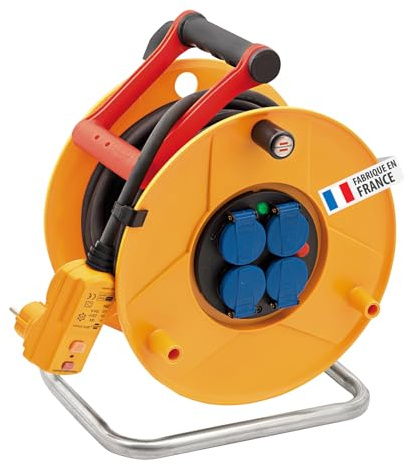 Brennenstuhl 1209121 Kabeltrommel 285mmØ, IP44 Standard AW Pro mit différentielle, 30 mA, IP 44 25 m H07RN-F 3G2,5