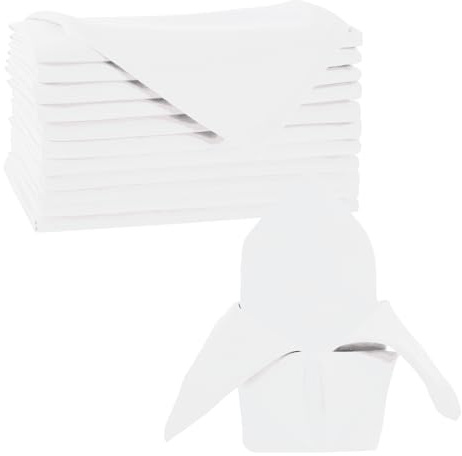 Trimming Shop 20 Inch White Polyester Table Napkins, 50x50cm Square, Reusable, Wrinkle-Resistant Cloth Napkins for Dinner Parties, Events, Weddings, Restaurants & Hotels, 10pcs