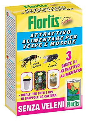 Flortis liquido trappola per vespe 3 ricariche da 15 ml, attrattivo alimentare vespa ecologico, liquido da diluire in 200-300ml di acqua,per catturare api senza uso di veleno,efficace 2-4 settimane