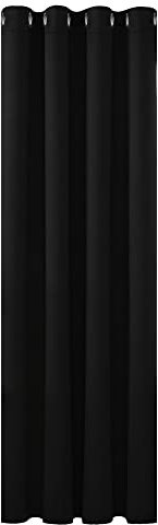 Deconovo Black out Curtain Material Thermal Insulated Eyelet Blackout Curtain for Bedroom 52x 63 Black 1 Panel