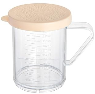 Restaurantware RW Base 10 Ounce Clear Plastic Dredge Spice Shaker 1 Reusable Dry Rub Shaker - Includes Beige Perforated Lid With Handle Clear Polycarbonate Spice Shaker For Fine Seasonings