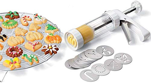 Picnic bag Cookie Press Gun, Multifunctional Detachable Handheld Cookie Making Tool With 16 Discs,Suitable For Cakes, Biscuits, Cream, Chocolate, White Manual Pasta Machines