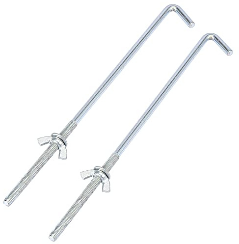 X AUTOHAUX Pair 21cm x 0.6cm Car Battery Hook Clamp Bolt Silver Tone | 21cm x 0.6cm Dia, Silver Tone
