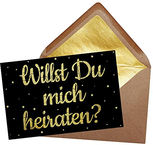 Foto-Puzzle - Willst du Mich heiraten? - inkl. Briefumschlag mit Gold-Inlay - Geschenk Heiratsantrag, zur Hochzeit & Verlobung - 24 Teile